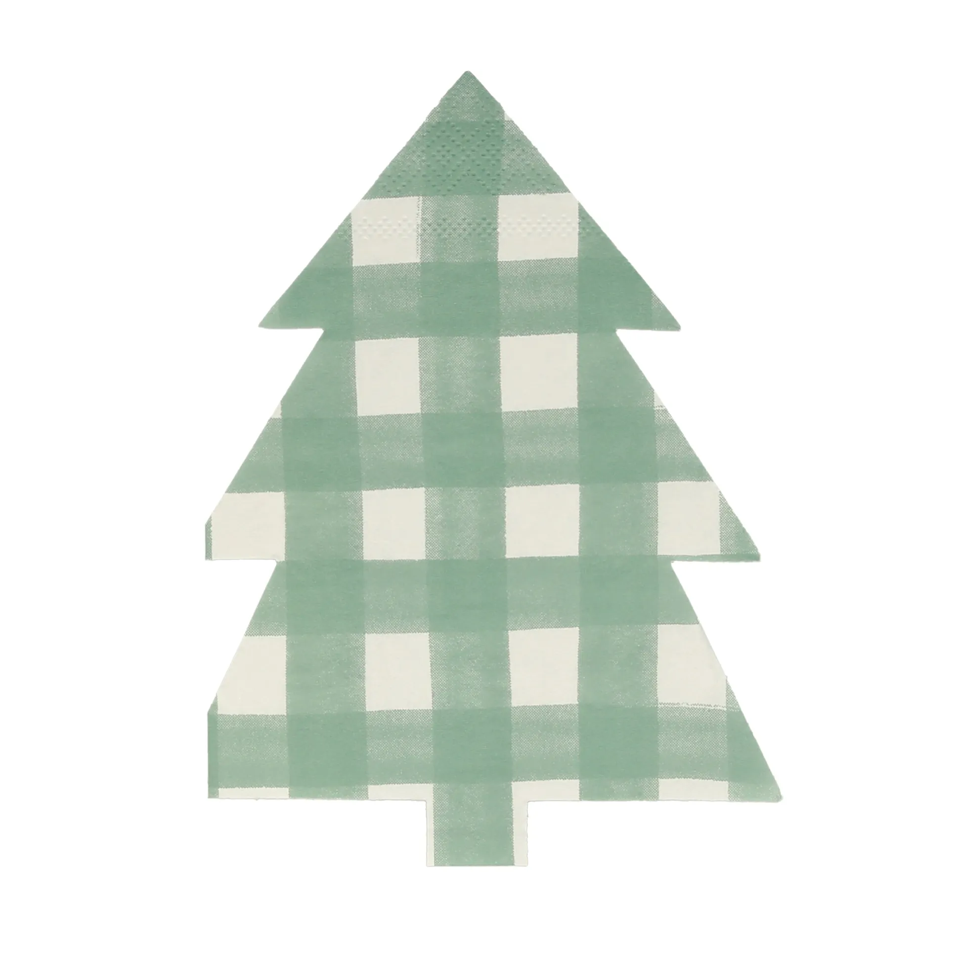 Green Gingham Tree Napkins, Set of 16