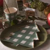 Green Gingham Tree Plates, Pack of 8