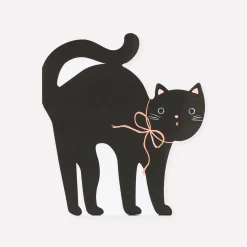 Halloween Cat Shaped Napkins (x 16)