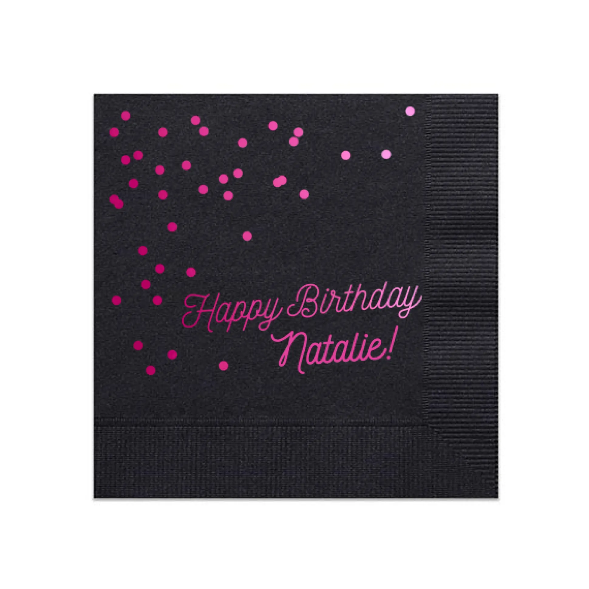 Happy Birthday Confetti Napkin, Fuchsia Foil