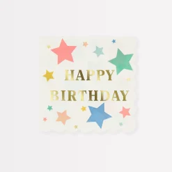 Happy Birthday Stars Small Napkins, Pack of 16