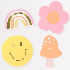 Happy Face Icons Diecut Napkins, Pack of 16