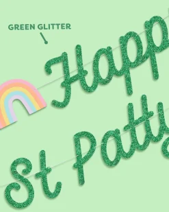 Happy St. Patty's Day Banner - 3D glitter banner