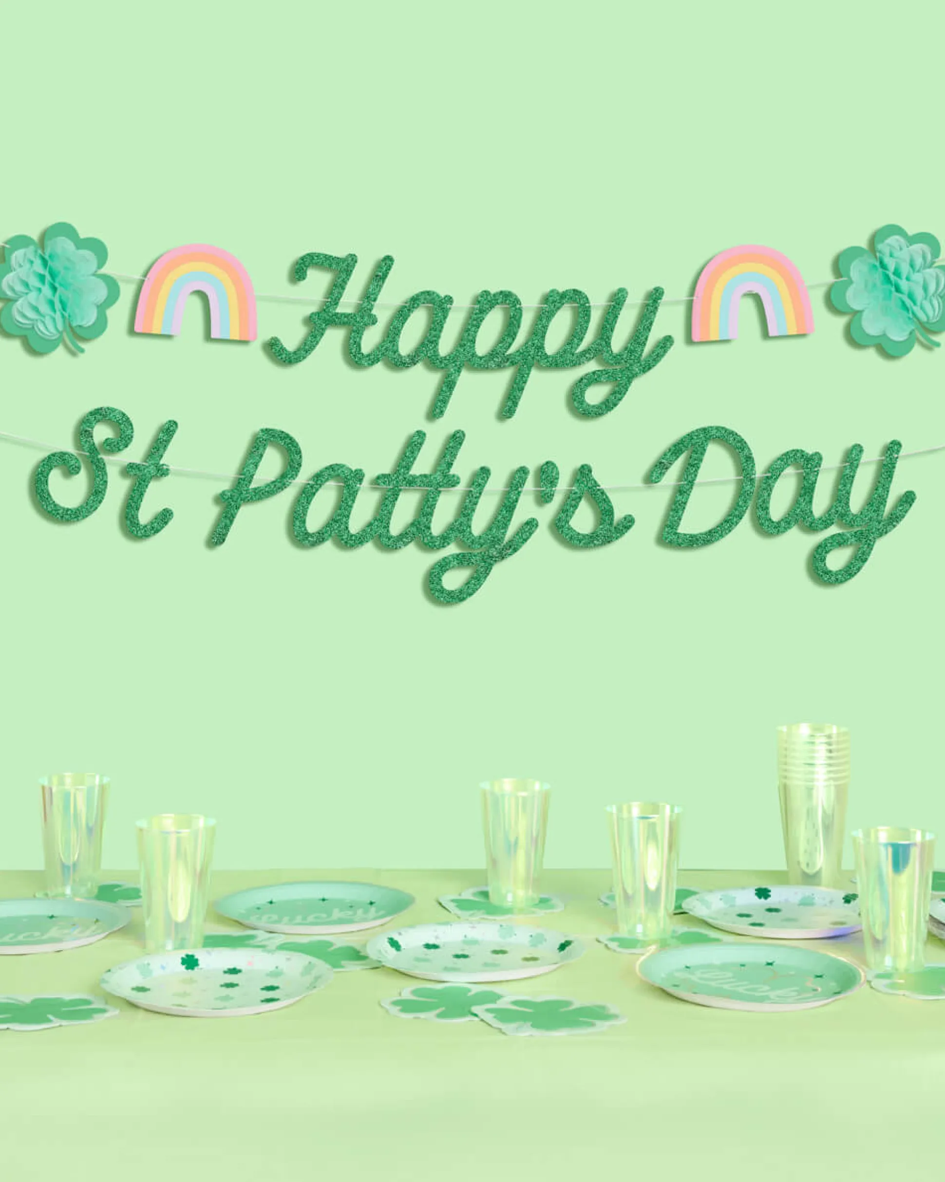 Happy St. Patty's Day Banner - 3D glitter banner