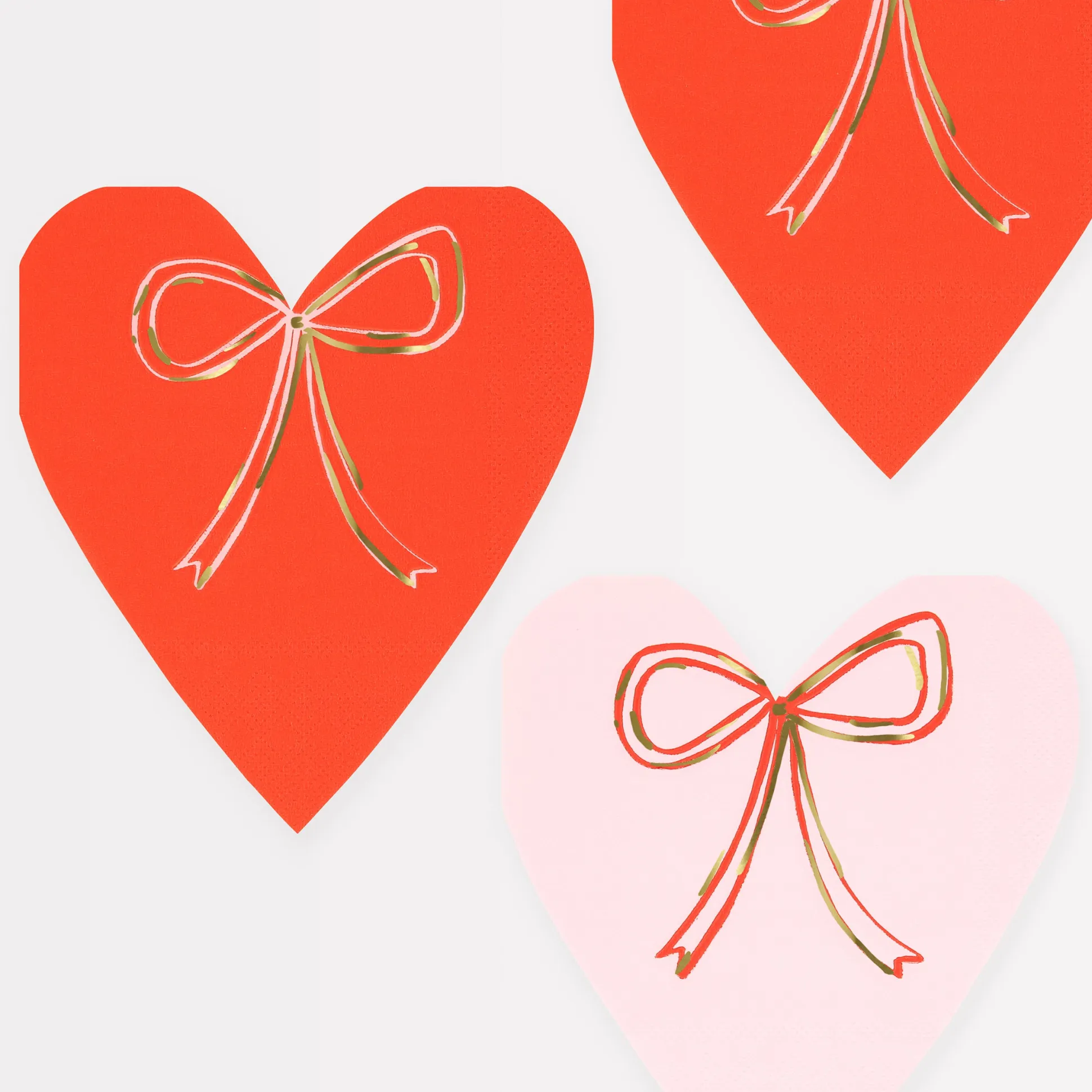 Heart With Bow Napkins, Pack of 16