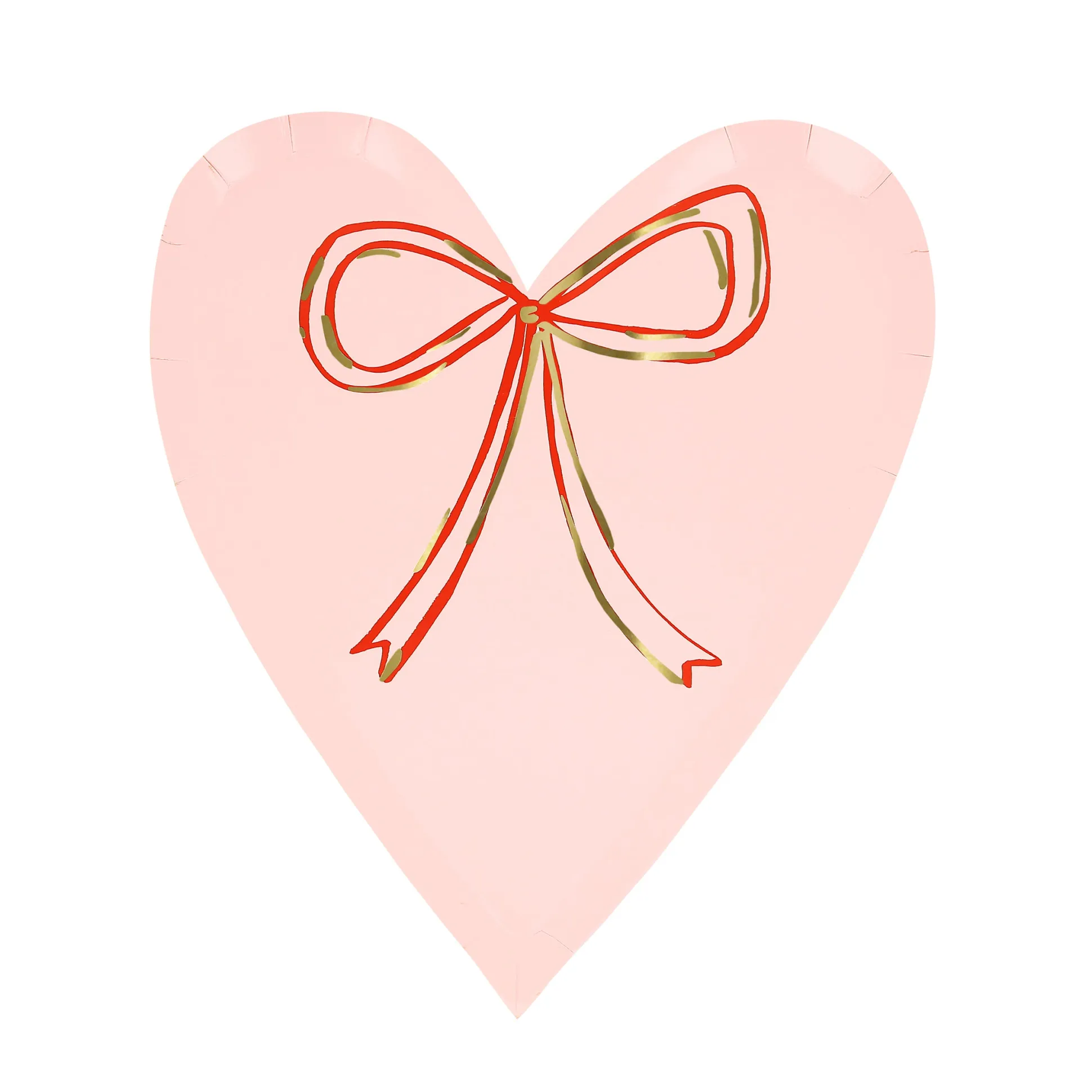Heart With Bow Plates, Pack of 8