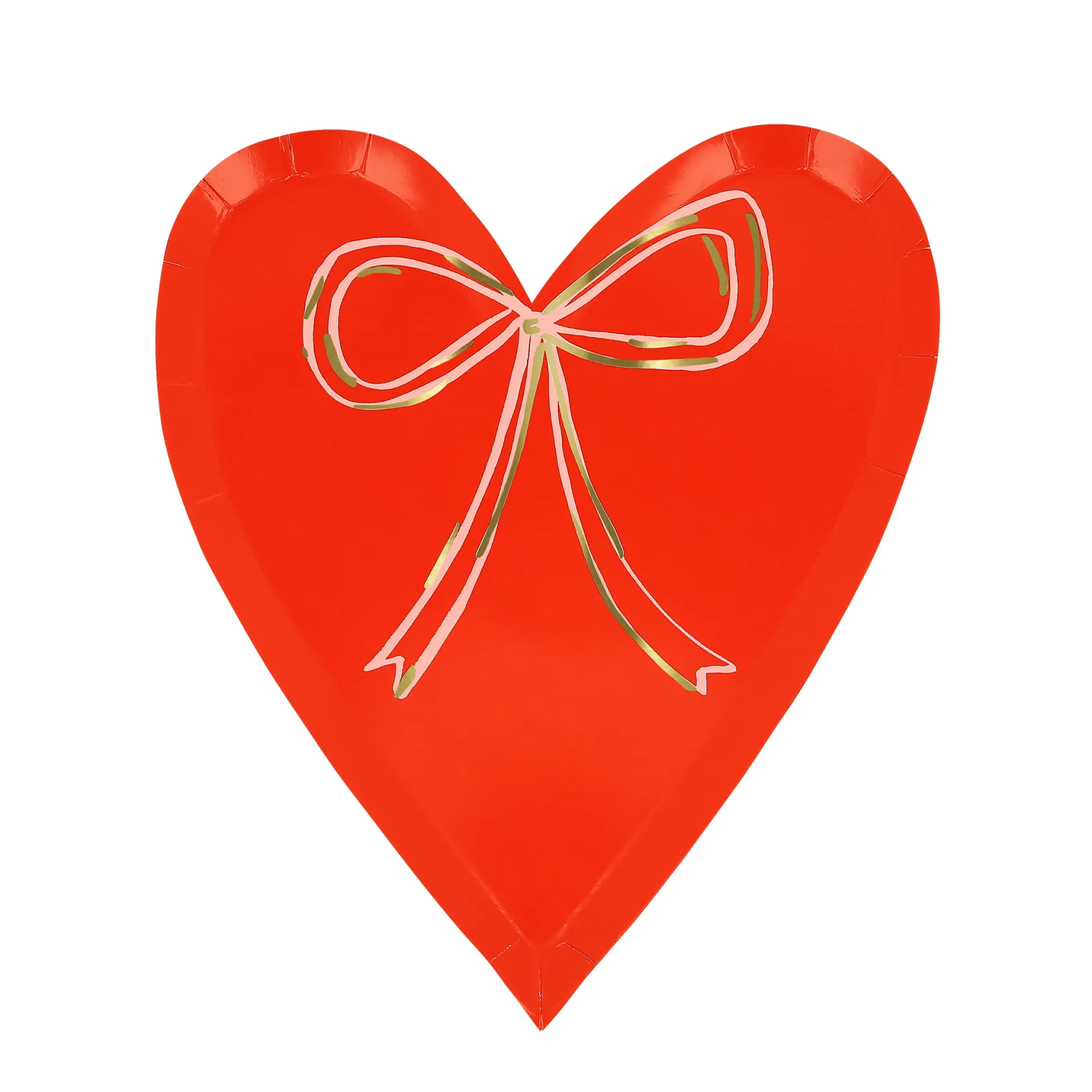 Heart With Bow Plates, Pack of 8