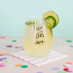 hey girl, hey Witty Wine Glass
