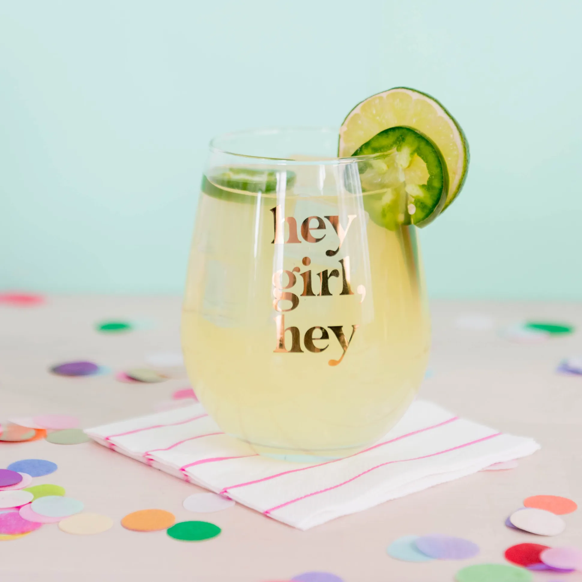 hey girl, hey Witty Wine Glass