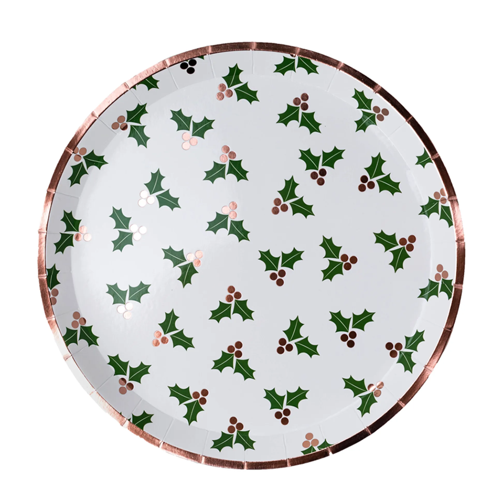 Holly Print Dinner Plates, Set of 8