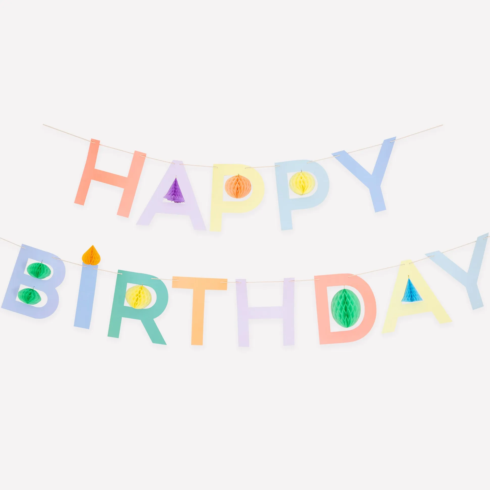 Honeycomb Happy Birthday Garland Set