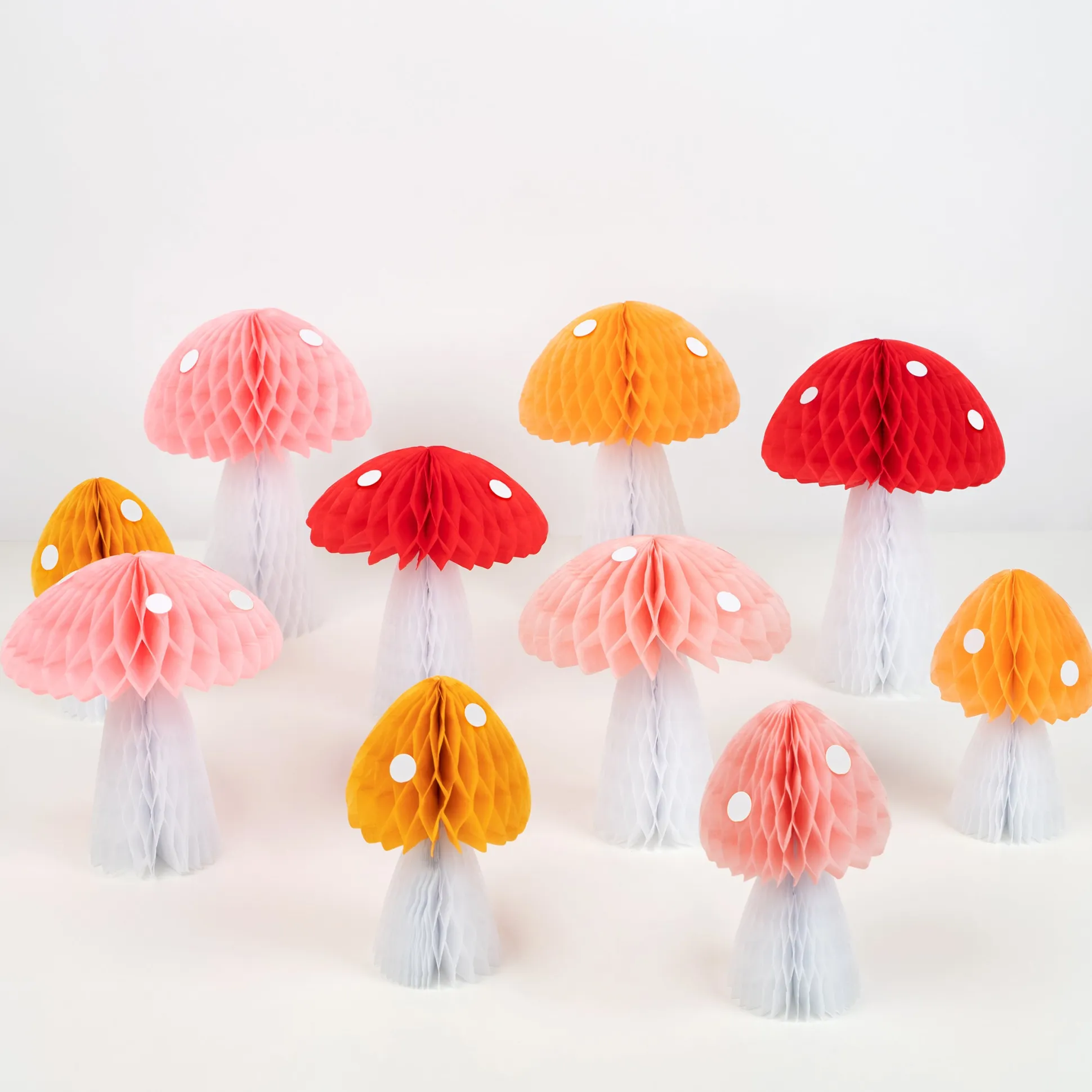 Honeycomb Mushroom Decorations, Pack of 10