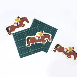 Horse Plaid Party Napkins, Set of 20