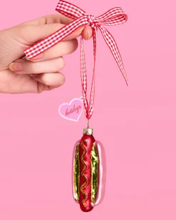 Hot Dog Ornament - iridescent ornament