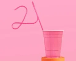 Hot Pink 21 Forever Straw