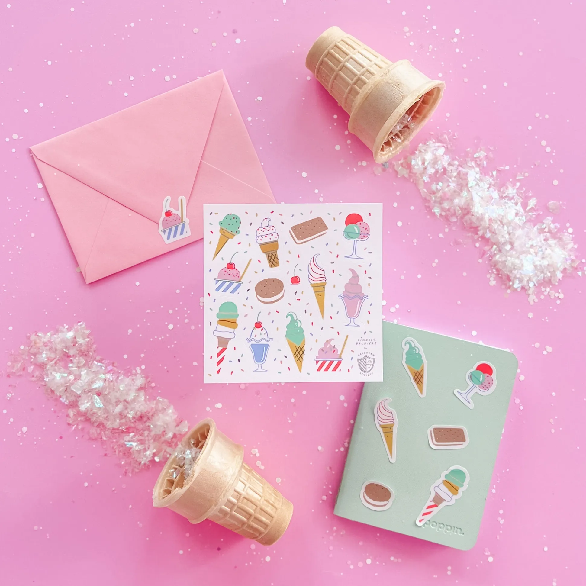 Ice Cream Dreams Sticker Set, Pack of 4