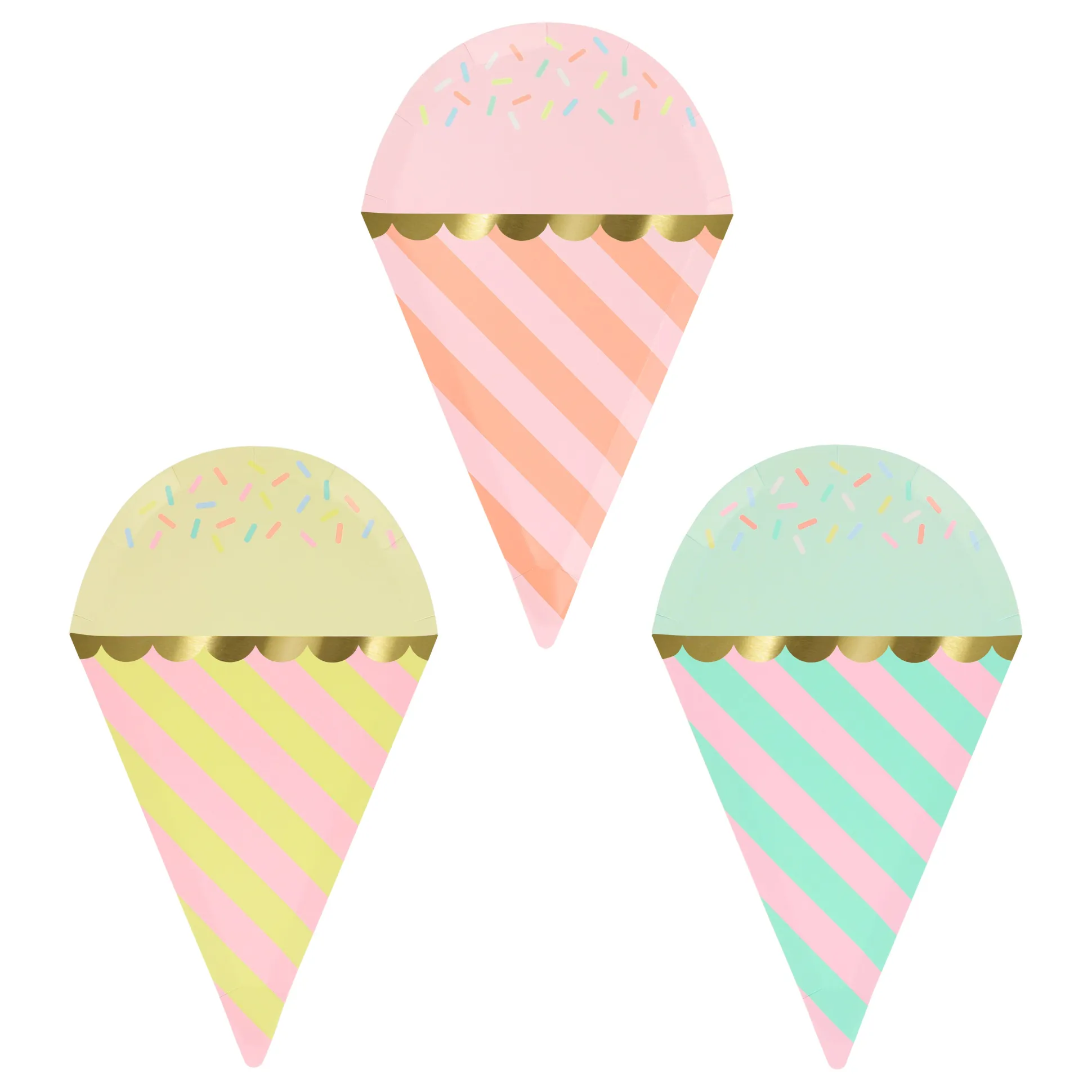 Ice Cream With Sprinkles Plates, Pack of 8