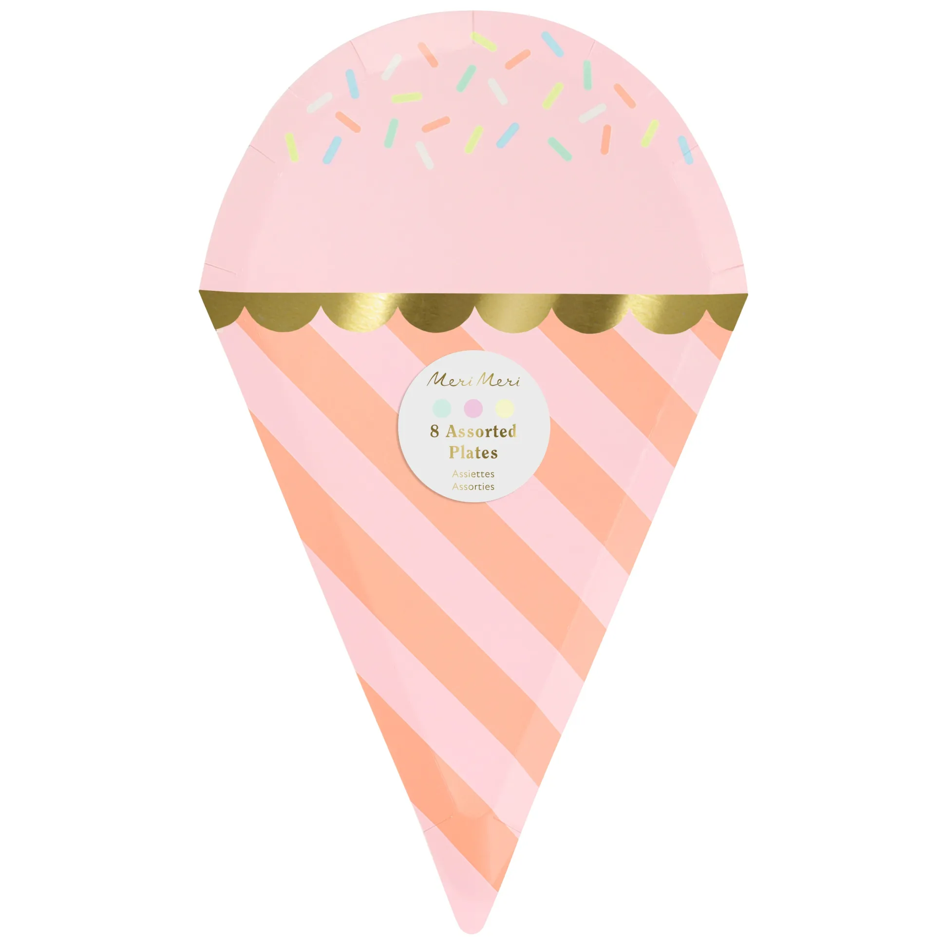 Ice Cream With Sprinkles Plates, Pack of 8