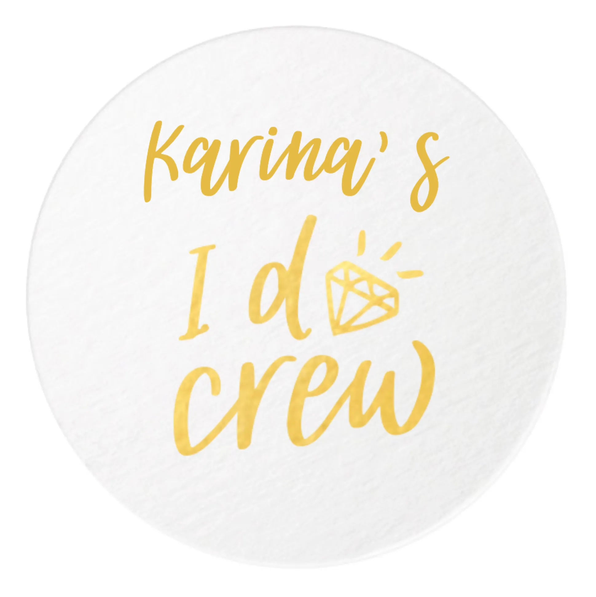I Do Crew Personalized Coasters, Gold Foil