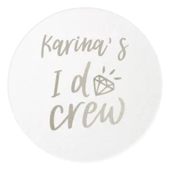 I Do Crew Personalized Coasters, Silver Foil