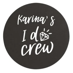 I Do Crew Personalized Coasters, White Foil