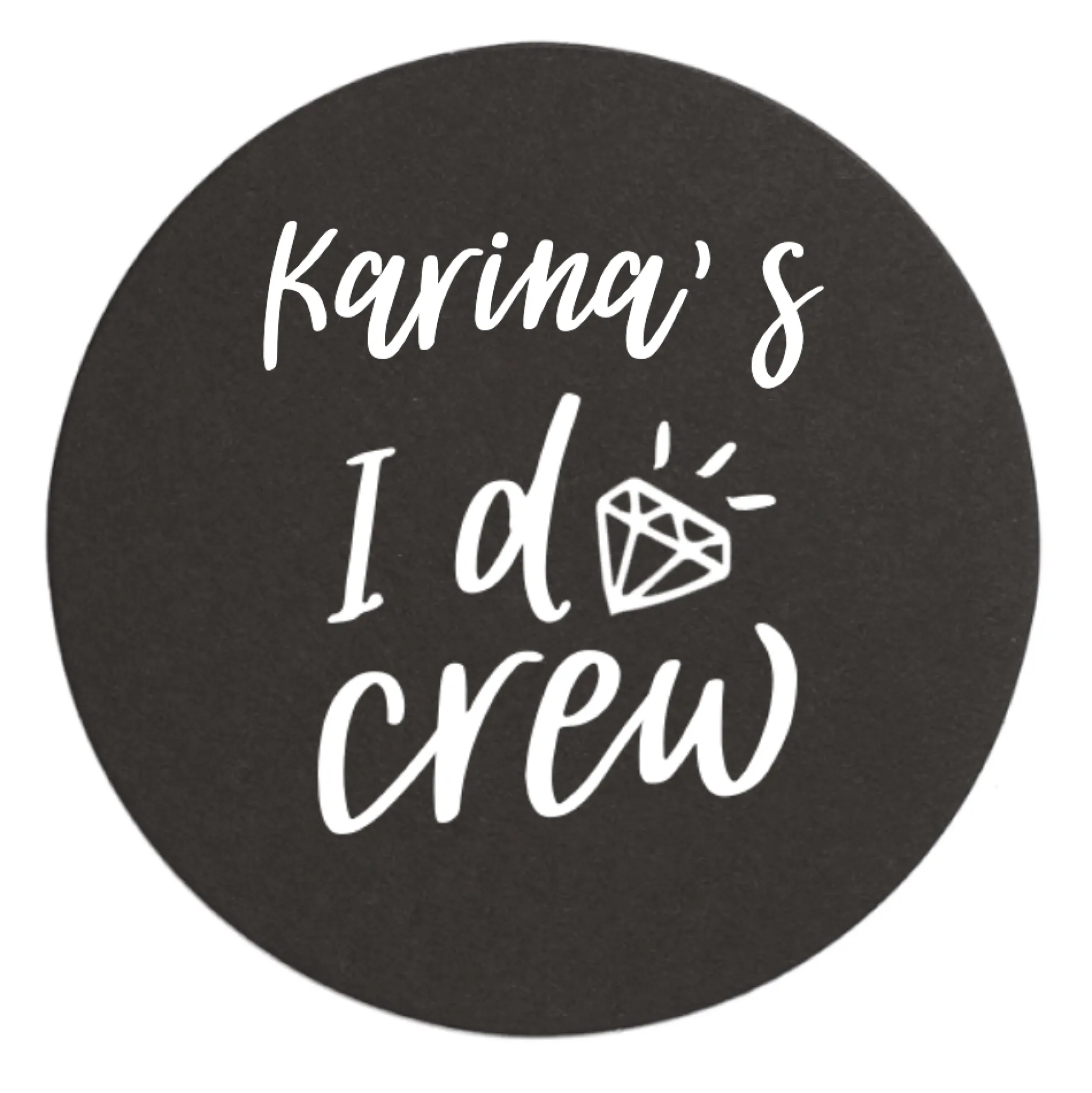 I Do Crew Personalized Coasters, White Foil