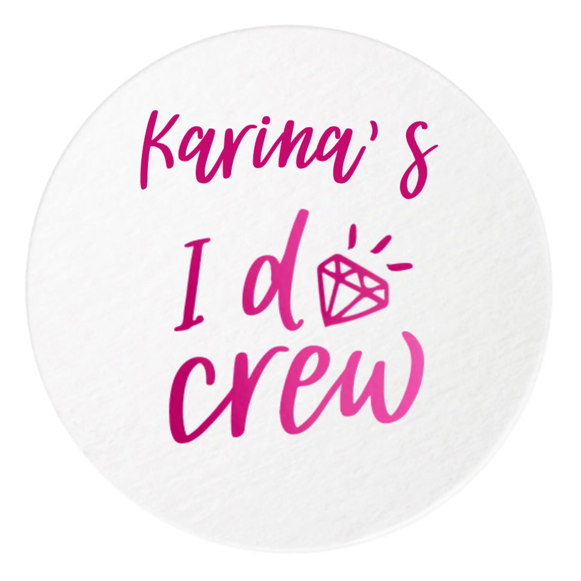 I Do Crew Personalized Coasters, Fuchsia Foil