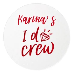 I Do Crew Personalized Coasters, Red Foil