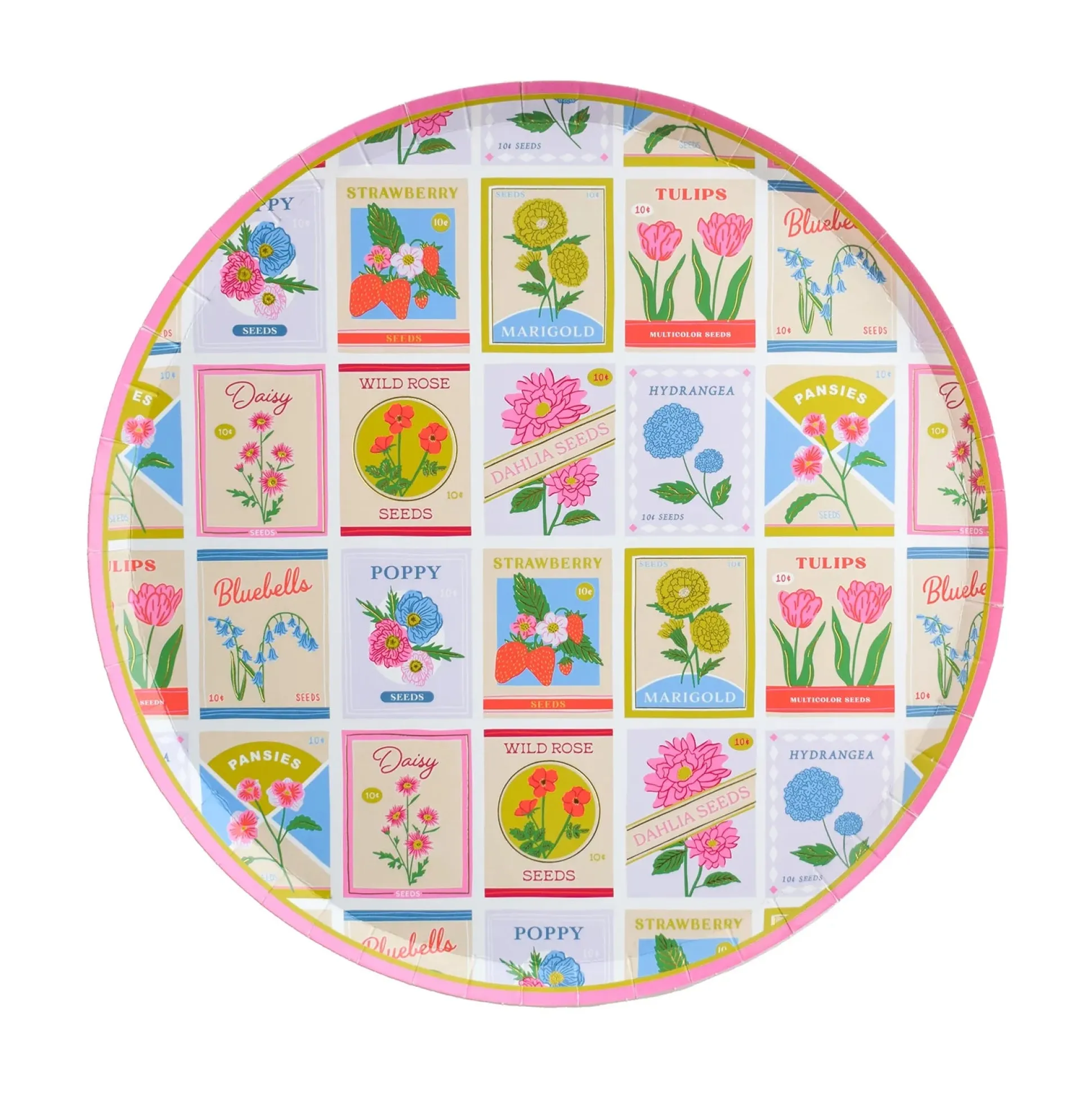 In Bloom Seed Packet Dinner Plates