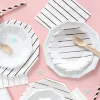 Ink Frenchie Striped Large Plates, Pack of 8
