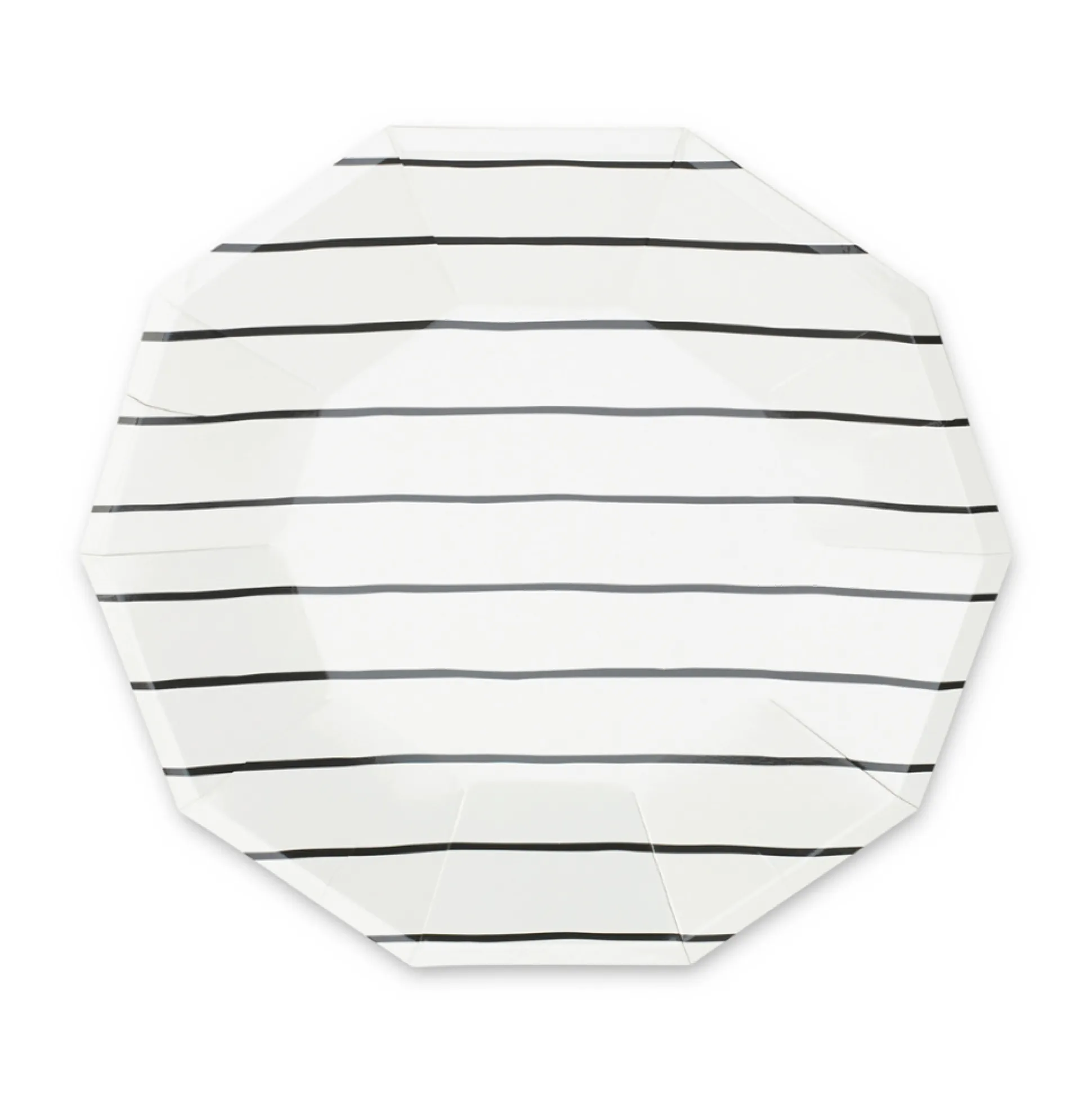Ink Frenchie Striped Large Plates, Pack of 8