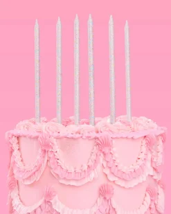 Iridescent Glitter Candles - Set of 10