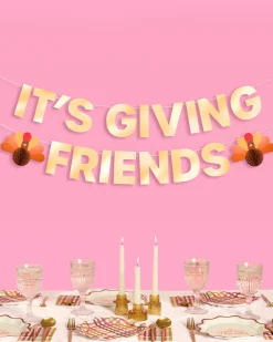 It's Giving Friends Banner - 3D paper banner