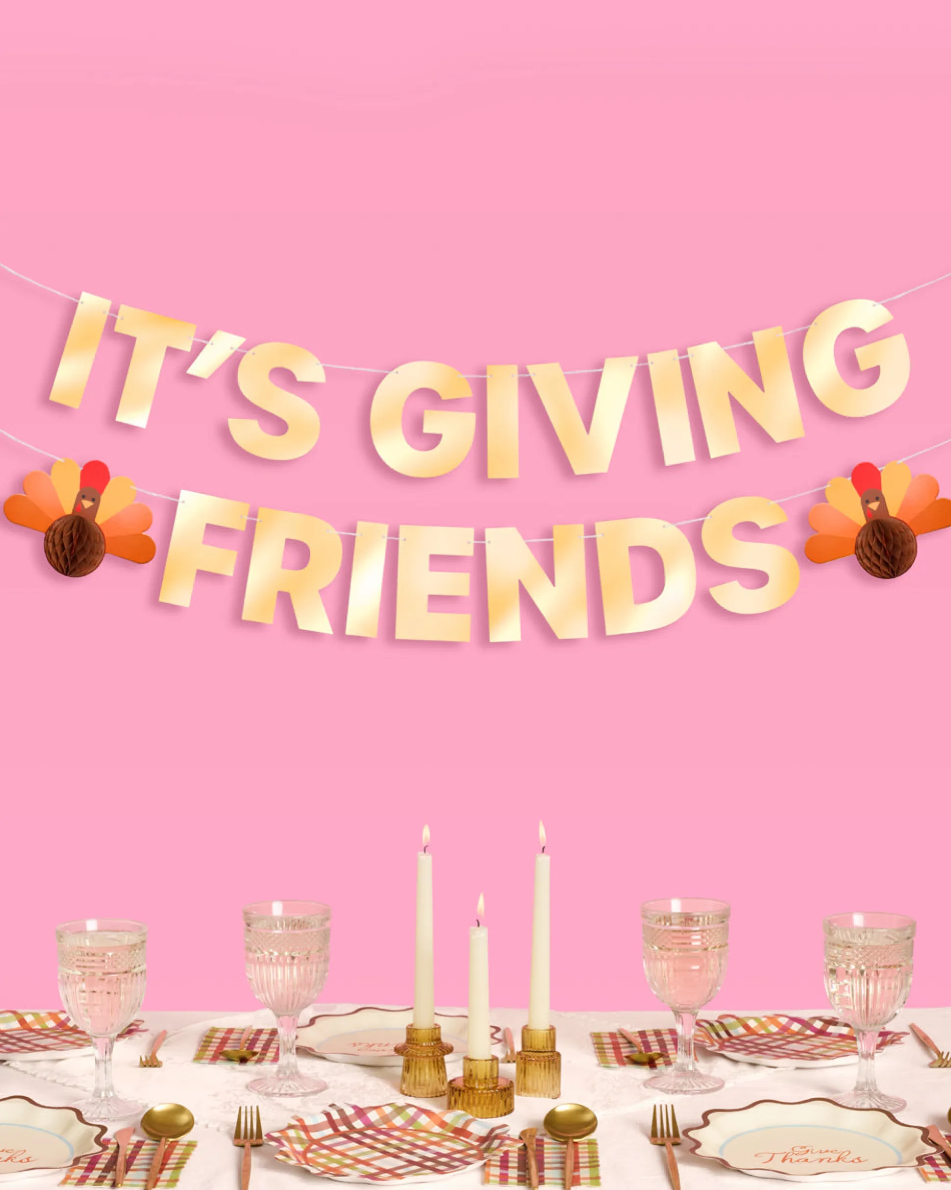 It's Giving Friends Banner - 3D paper banner