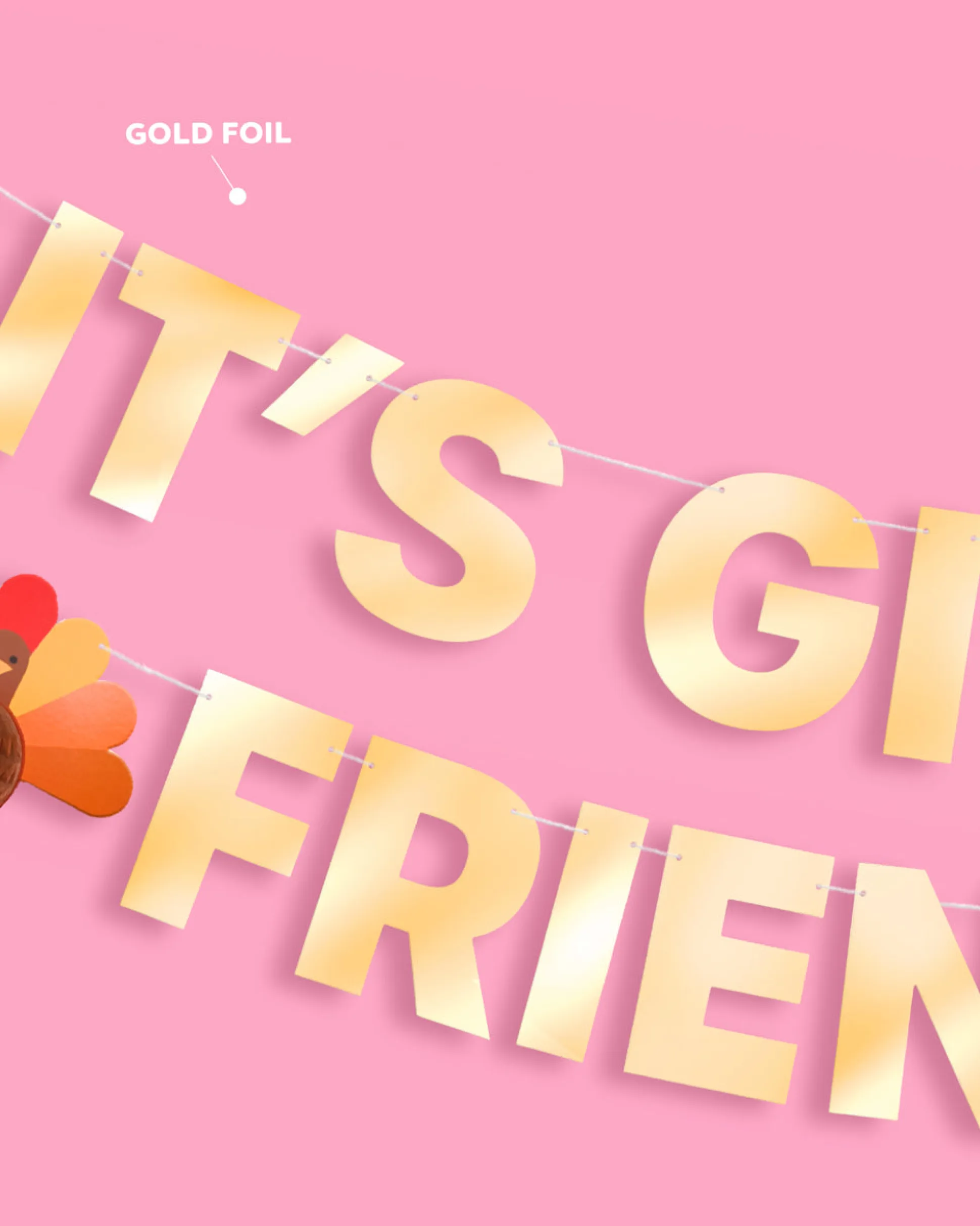 It's Giving Friends Banner - 3D paper banner