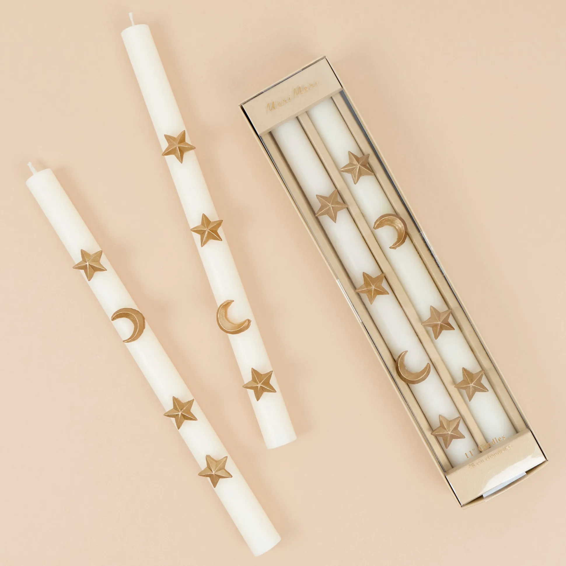 Ivory Celestial Table Candles (x 2)