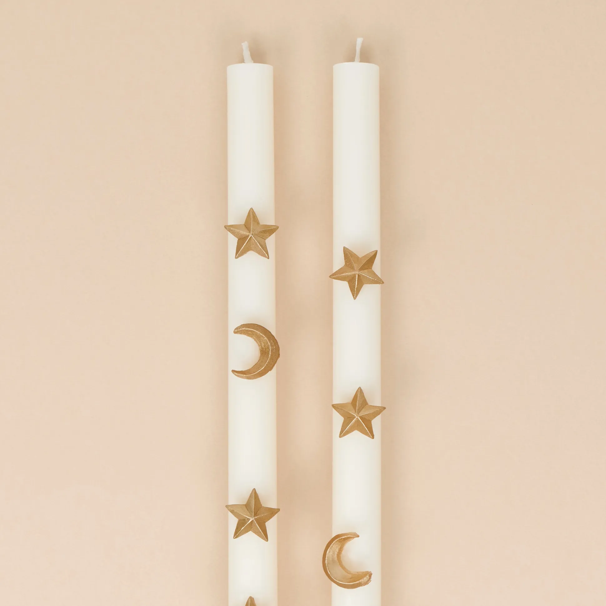Ivory Celestial Table Candles (x 2)
