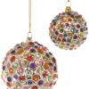 Jewel Encrusted Bauble-Gold, Set of 6
