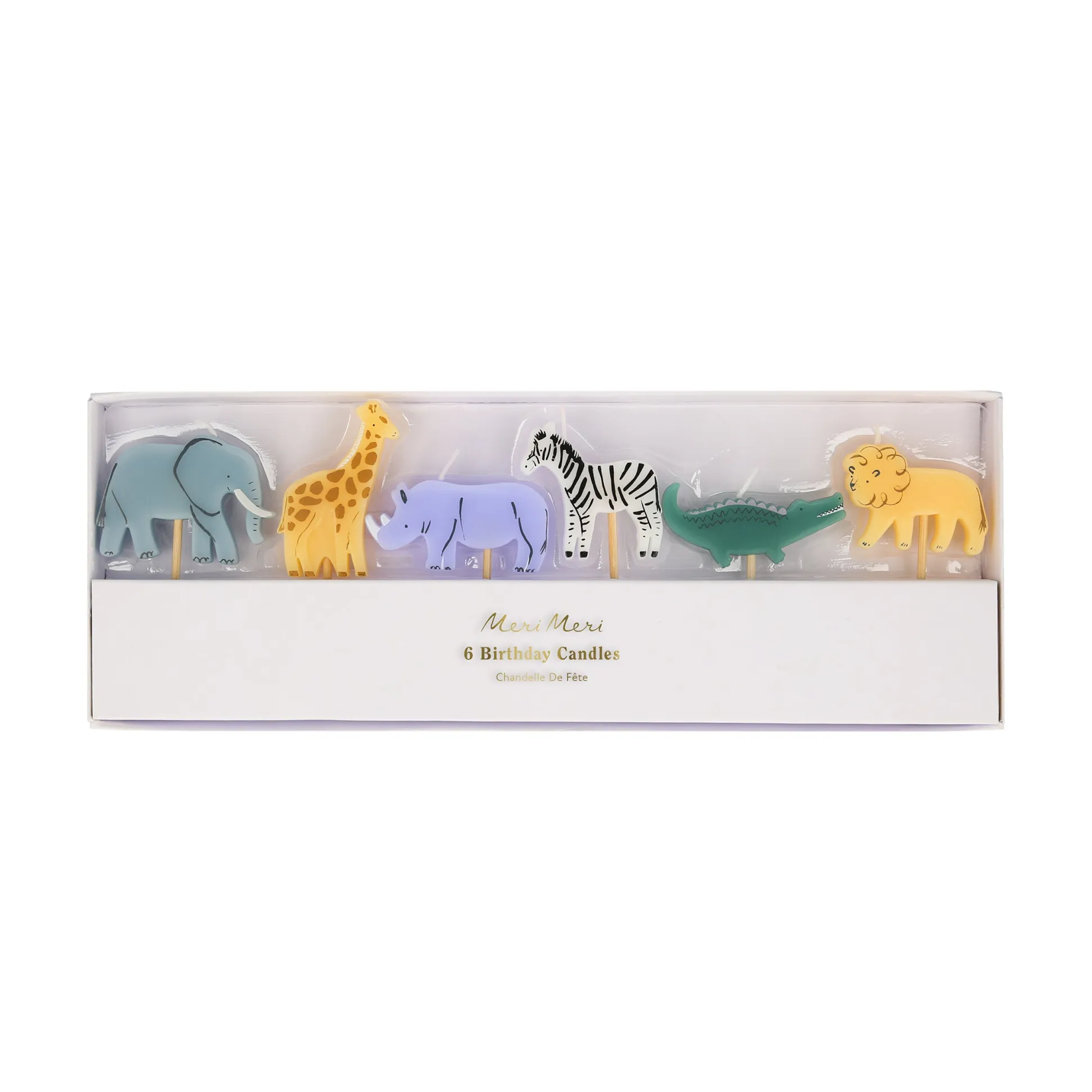 Jungle Animal Candles, Pack of 6