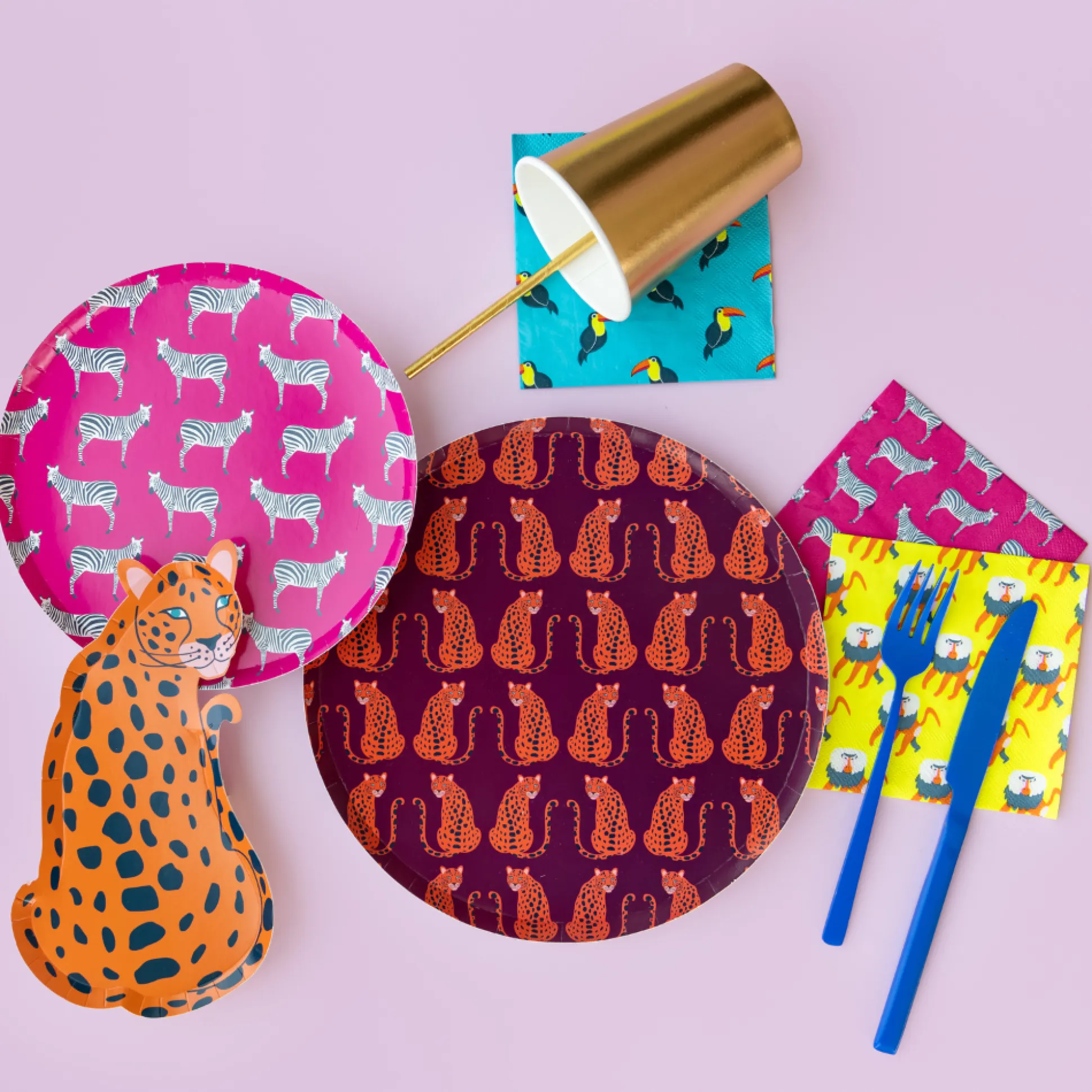 Jungle Animals Dessert Plates, Pack of 8