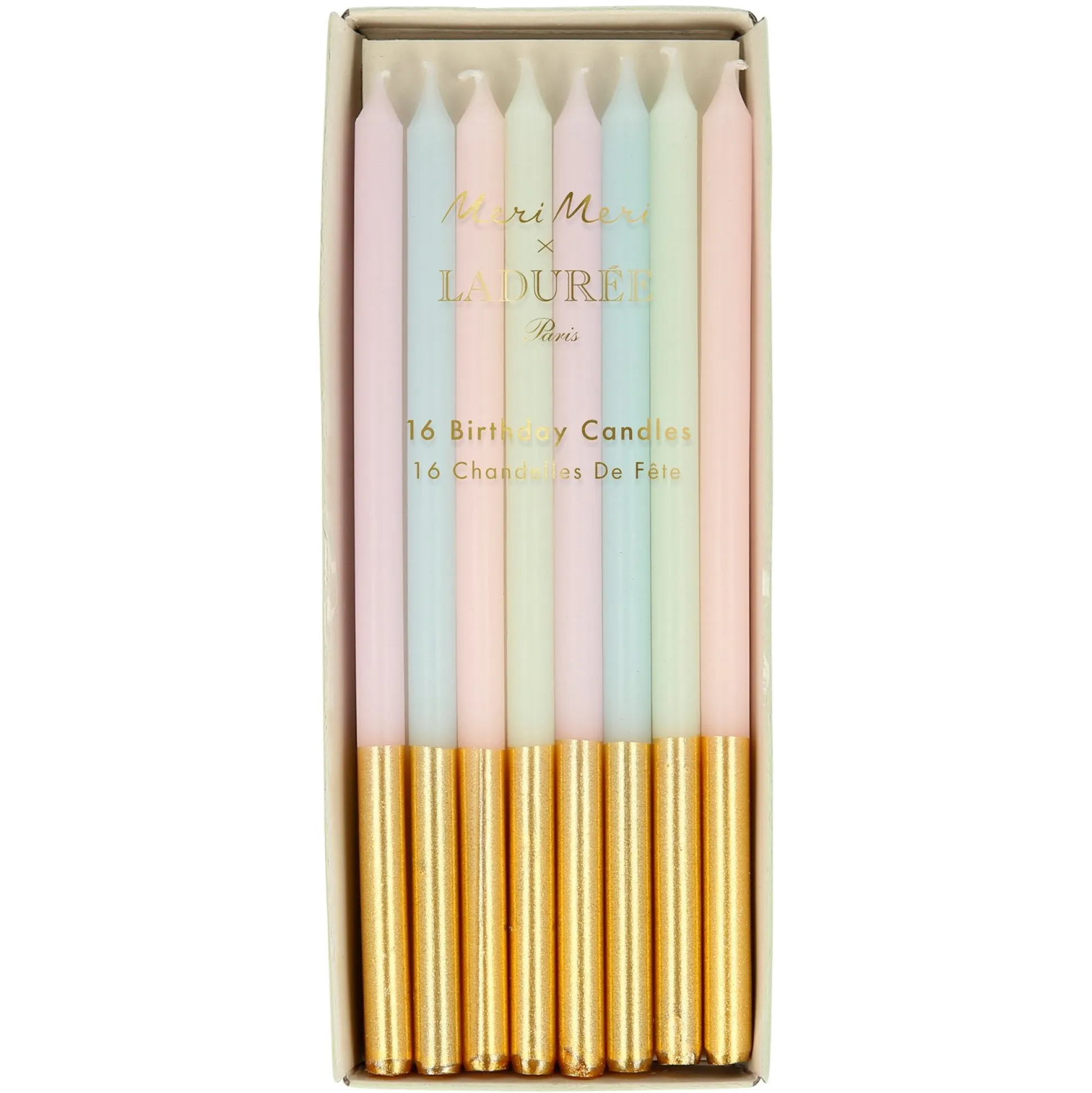 Ladurée Paris Gold Leaf Candles, Pack of 16