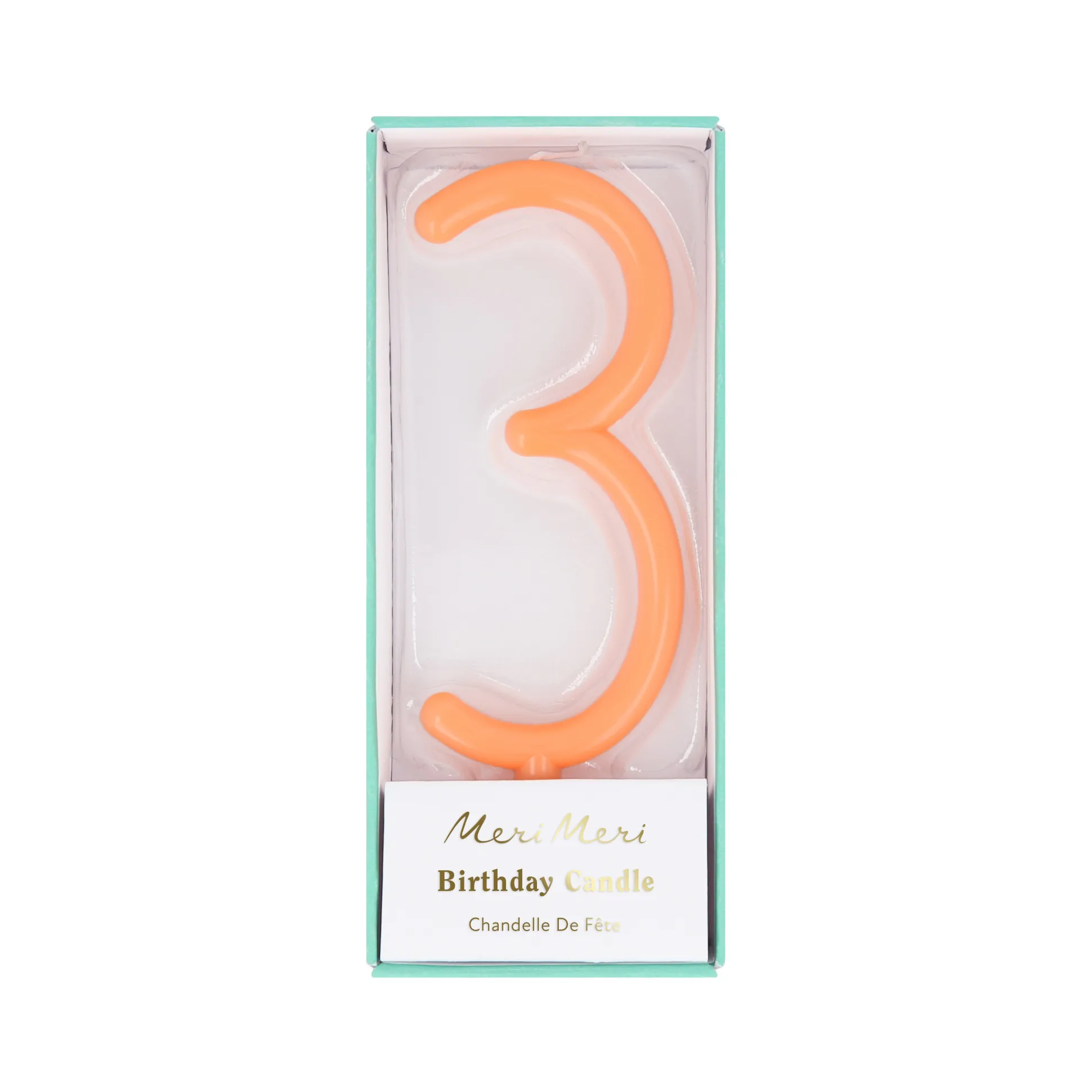 Large Slim Number 3 Candle