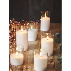 LED Glass Candles, Set Of 3