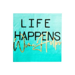 Life Happens Wine Helps Witty Cocktail Napkins, Pack of 20