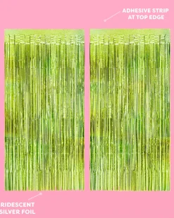 Limelight Curtain - holographic green foil curtain
