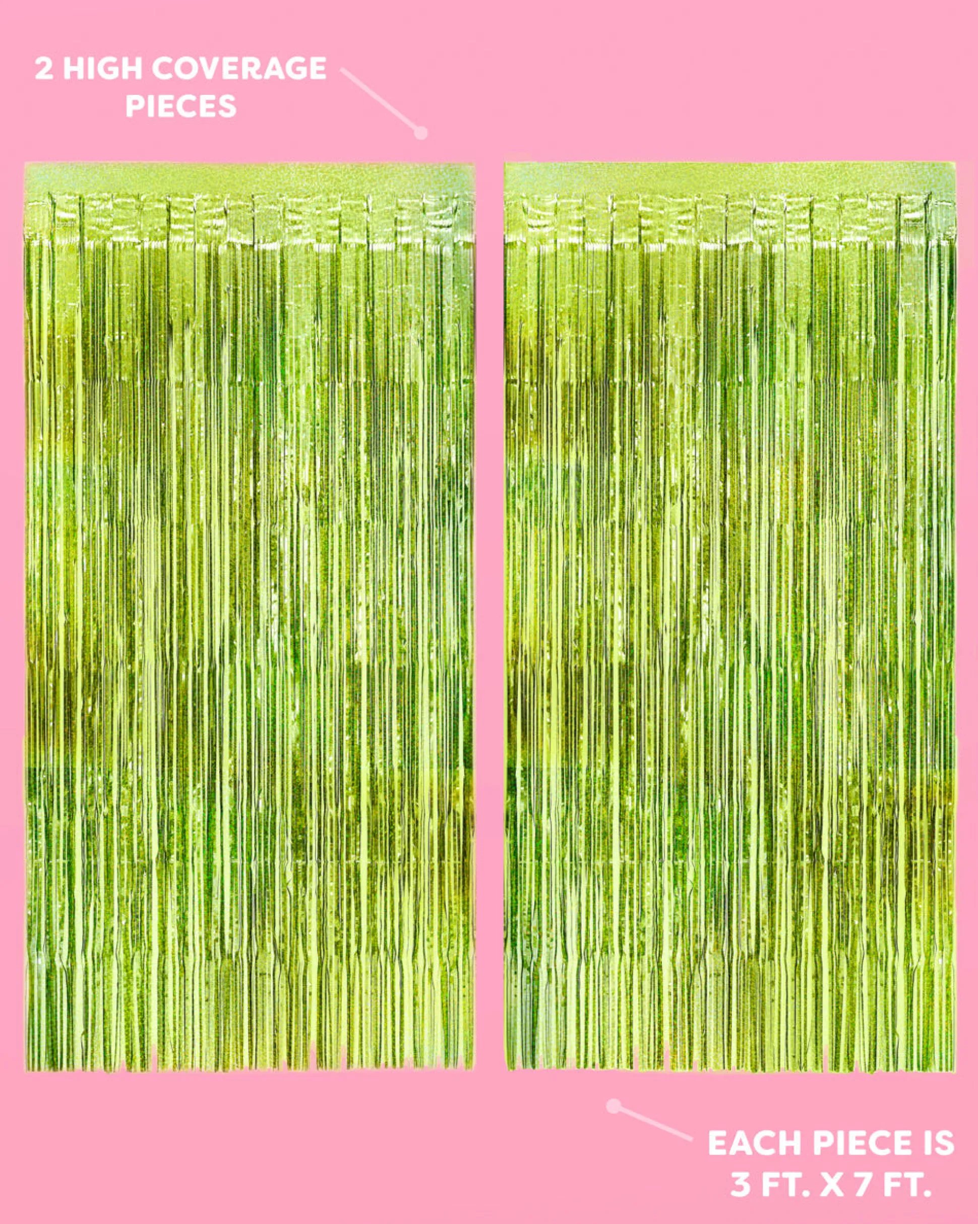 Limelight Curtain - holographic green foil curtain