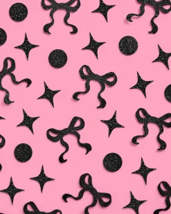 Little Black Bow Confetti - 200 pc glitter confetti