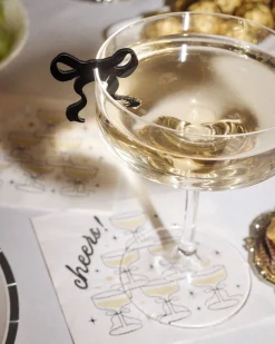 Little Black Bow Drink Markers - 8 drink markers