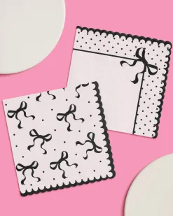 Little Black Bow Napkins - 24 paper napkins