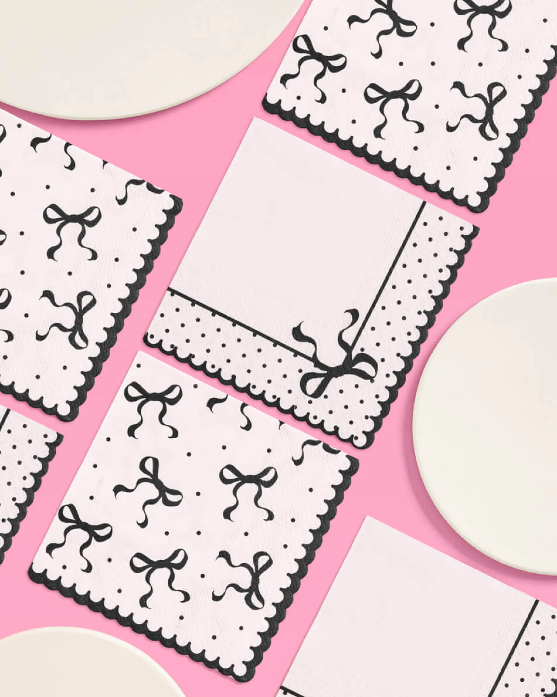 Little Black Bow Napkins - 24 paper napkins